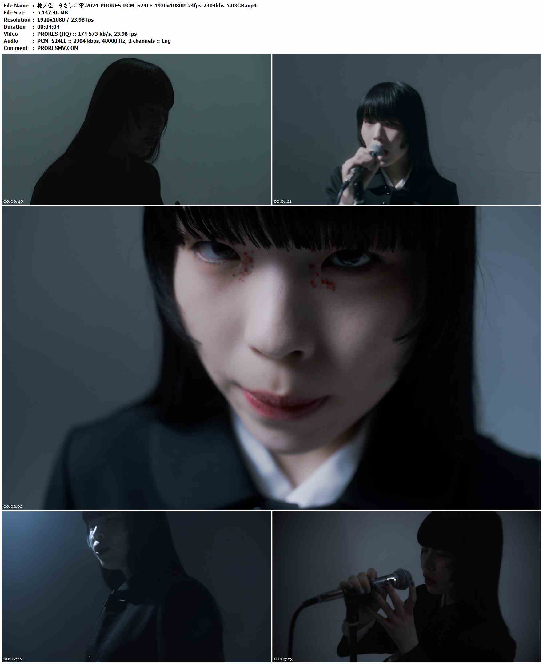 穂ノ佳 - やさしい雷.2024-PRORES-PCM_S24LE-1920x1080P-24fps-2304kbs-5.03GB官方MV_高清MV